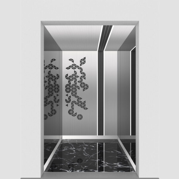 کابین آسانسور مدل اربیل - رنگ نقره ای - شرکت کیوان فراز