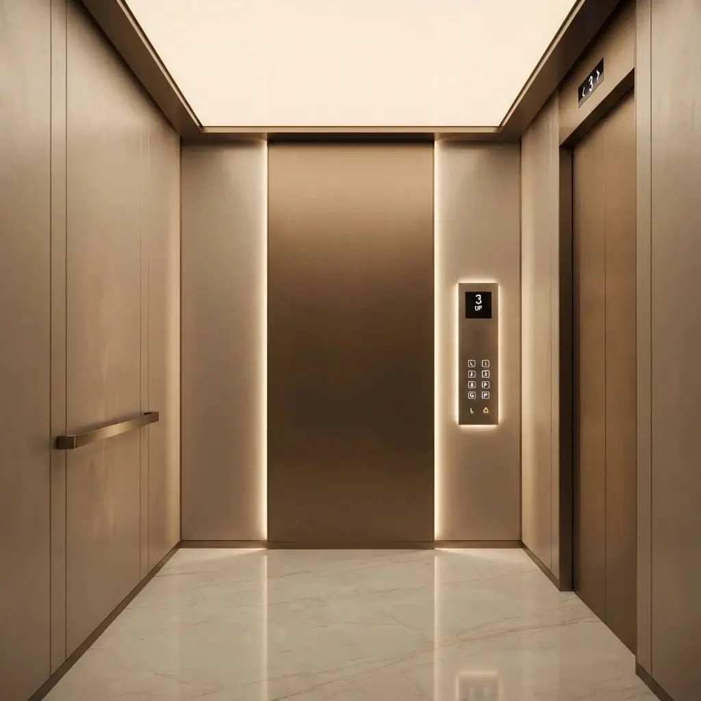 کابین آسانسور در سبک طراحی مینیمالیسم لوکس